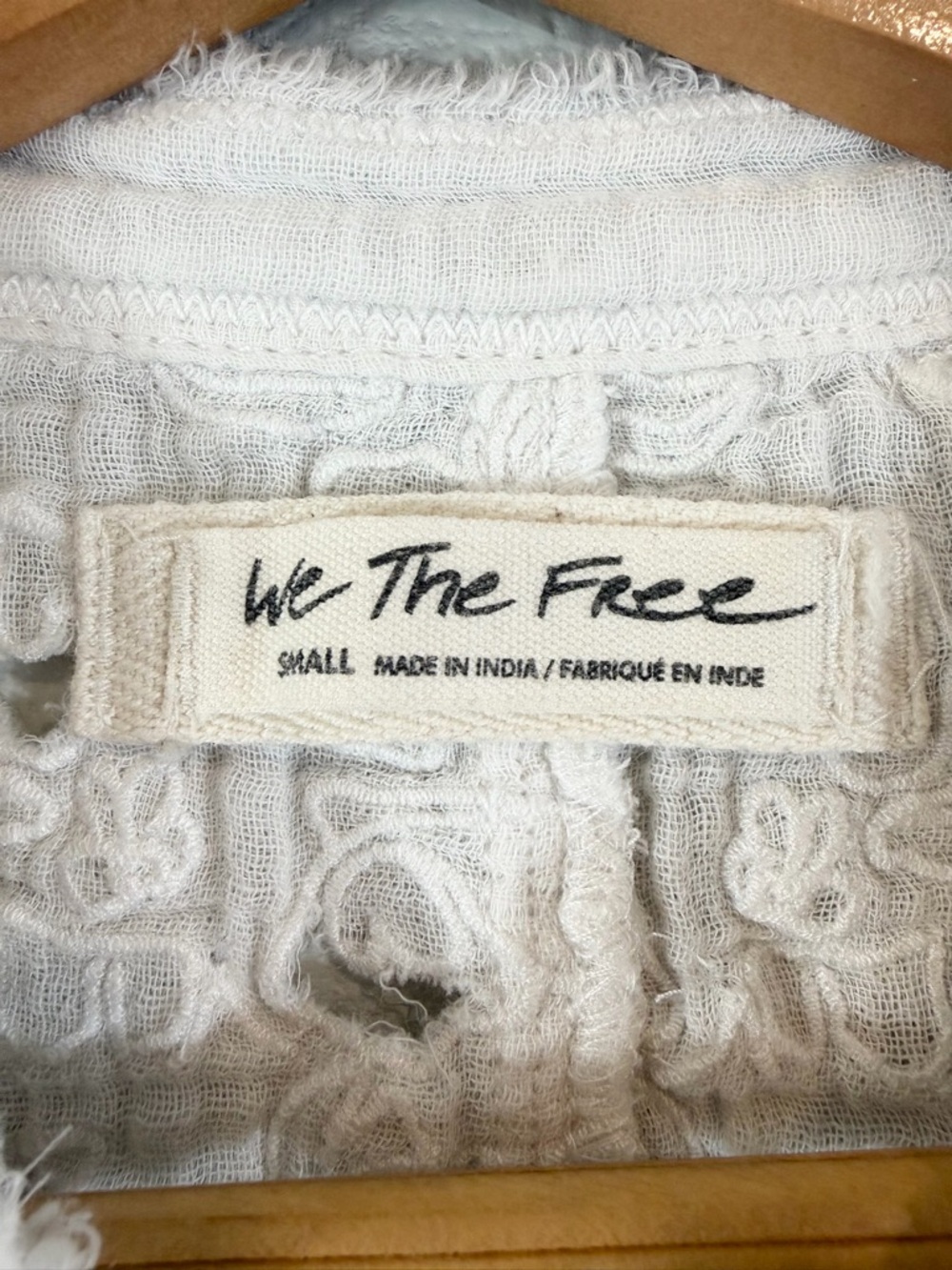 We the Free Summer Daydream Cutwork Top Size S White Gauze Cotton Boho Cottage - Picture 6 of 13